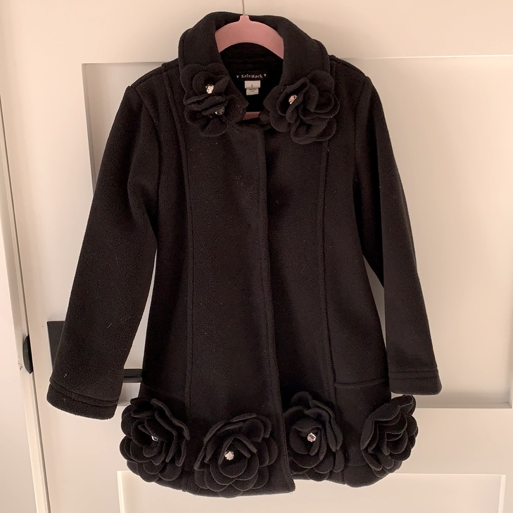 Kate Mack Girls Black Dress Coat Size 5